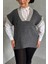 Büyük Beden V Yaka Kısa Kollu Triko Süveter Şık Tasarım ve Rahat Kullanım 5