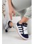 Unisxe Klasik Bağcıklı Ortopedik Spor Sneaker Ayakkabı-Lacivert 4