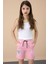 Pembe Patili Cute Baskılı Kız Çocuk Beli Lastikli Şort 20759 1