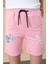 Pembe Patili Cute Baskılı Kız Çocuk Beli Lastikli Şort 20759 2