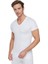 Erkek Ribana Esnek Yapılı Soft V Yaka Beyaz Atlet TER0107 6'lı Paket + Kom Slip Gri Külot TER0109 6'lı Paket 1