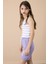 Lila Patili Cute Baskılı Kız Çocuk Beli Lastikli Şort 20733 2