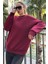 Bordo Bisiklet Yaka Basic Sweatshirt MG1559 3