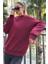 Bordo Bisiklet Yaka Basic Sweatshirt MG1559 5
