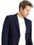Slim Fit Dar Kesim Klasik Ceket Erkek %100 Polyester Uzun Kol Cepsiz Koyu Lacivert 3