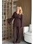 Kahverengi Ipli Kimono Takım - 8864 2