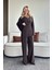 Kahverengi Ipli Kimono Takım - 8864 3