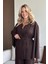Kahverengi Ipli Kimono Takım - 8864 4