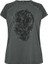 Büyük Beden Bisiklet Yaka Kesik Omuz Detaylı Taş Baskılı T-Shirt 322123 6