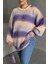 Büyük Beden Uzun Kollu Bisiklet Yaka Renk Bloklu Triko Kazak Dg-06 6