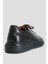 111230187 Tommy Casual Deri Erkek Sneaker Ayakkabı Siyah 4