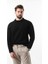 Siyah Bisiklet Yaka Overfit Erkek Triko Kazak E7402 4