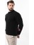 Siyah Bisiklet Yaka Overfit Erkek Triko Kazak E7402 6