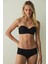 Siyah Essentials Lotus Balenli Dolgusuz Straplez Toparlayıcı Sütyen 4