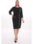 x Modapo Kadın Düğmeli Büyük Beden Triko Elbise Klasik Siyah Stil 1