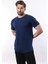 Lacivert Erkek Tişört 4951 Kısa Kol Günlük Stil %100 Pamuk Düz Desen 4