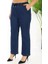 Beli Lastikli Bol Paça Kot Pantolon Likralı Yüksek Bel Lacivert G115-1 1