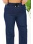 Beli Lastikli Bol Paça Kot Pantolon Likralı Yüksek Bel Lacivert G115-1 2