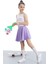 Lila Beli Lastikli Fitilli Kız Çocuk Tenis Eteği 21038 4