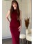 Drapeli Midi Bordo Elbise 3