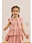Peplum Gömlek Kız Çocuklar İçin Düz Pembe Renkli Şık Askılı Model 1