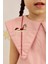 Peplum Gömlek Kız Çocuklar İçin Düz Pembe Renkli Şık Askılı Model 7
