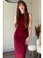 Drapeli Midi Bordo Elbise 6