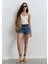 Cherry 90LAR Puslu Koyu Mavi Jean Şort 1410022-89732 1
