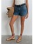 Cherry 90LAR Puslu Koyu Mavi Jean Şort 1410022-89732 5