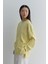 Kadın Sarı Kalın Katlamalı Sweatshirt Uzun Kollu Dik Yaka Regular Fit 4