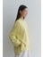 Kadın Sarı Kalın Katlamalı Sweatshirt Uzun Kollu Dik Yaka Regular Fit 6