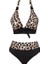 Yüksek Bel Desenli Üçgen Bikini Takım 1