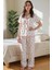 V Yaka Pijama Takımı Kırmızı Kiraz Desenli Konforlu Seçim 6