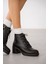 Fendor Bağcık Detaylı Yandan Fermuarlı Kadın Bot- Siyah 1