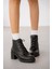 Fendor Bağcık Detaylı Yandan Fermuarlı Kadın Bot- Siyah 2