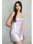 Kadın Gecelik Askılı Degaje Yaka Sırt Göğüs Dekolteli Saten Mini Kısa Gecelik 1