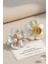 Yeni Trend 5 Yapraklı Inci ve Kristal Detaylı Düğme Kapağı Broş 1 Adet - Elegance Bloom 1