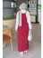 Gabardin Tesettür Jile Bordo 4