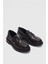 Avalin Alçak Topuklu Bağcık Detaylı Kadın Loafer- Acı Kahve 2
