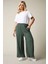 Büyük Beden Kadın Beli Lastikli Bol Paça Cepli Pantolon Pamuklu 304010 Günlük Kullanım İçin 6