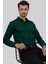 Kına Yeşili Slimfit Erkek Gömlek Klasik Stil Uzun Kol Cepsiz Tüm Sezonlar İçin 3