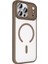 iPhone 17 Pro Kılıf Wireless Şarj Özellikli Zore Krom M-Safe Silikon Kapak - Desert Gold 3