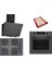 Gri 3 Lü Ankastre Set 378 ( HUA736EN0T - POP7C9P30O - DWK66PJ70T ) 67CM Ocak - Buhar Destekli - Pişirme Matı ile 1