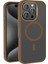 Apple iPhone 16 Pro Kılıf Magsafe Şarj Özellikli Parlak Kamera Çerçeveli Tygo Kost Kapak-Rose Brown 1