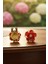 Yeni Trend Kırmızı Çiçek Gold Detaylı Düğme Kapağı Broş 1 Adet - Crimson Bloom 1