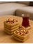 Pinterest Stil 3'lü Doğal Bambu Çerezlik Seti Ahşap Dekoratif Sade Kase Kare Atıştırmalık Kabı 1
