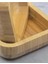 Pinterest Stil 3'lü Doğal Bambu Çerezlik Seti Ahşap Dekoratif Sade Kase Kare Atıştırmalık Kabı 5