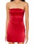 Straplez Saten Mini Elbise 4