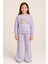 Kız Çocuk Renkli Payet Nakışlı 2’li Eşofman Takımı (Sweatshirt + Alt) 10760 Lila 1