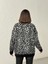 Kadın Leopar Desenli Oversize Kazak 5